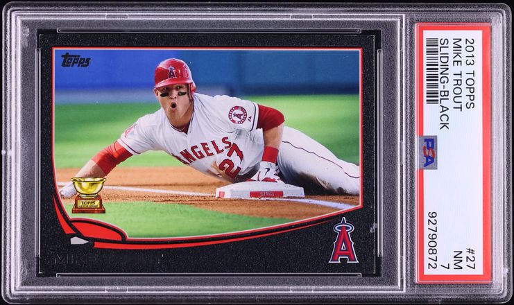 2013 Topps Sliding Black Mike Trout /62 #27 PSA 7 NRMT