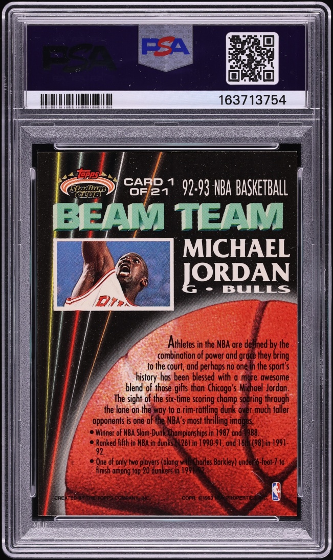 1992 Stadium Club Beam Team Michael Jordan #1 PSA 8 NM-MT