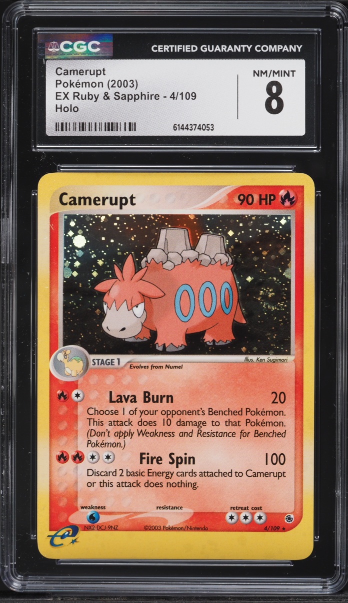 2003 Pokemon EX Ruby & Sapphire Holo Camerupt #4 CGC 8 NM-MT