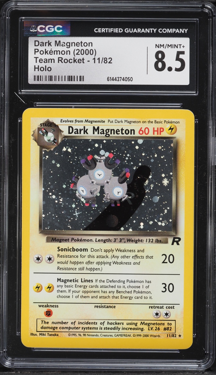 2000 Pokemon Team Rocket Holo Dark Magneton #11 CGC 8.5 NM-MT+