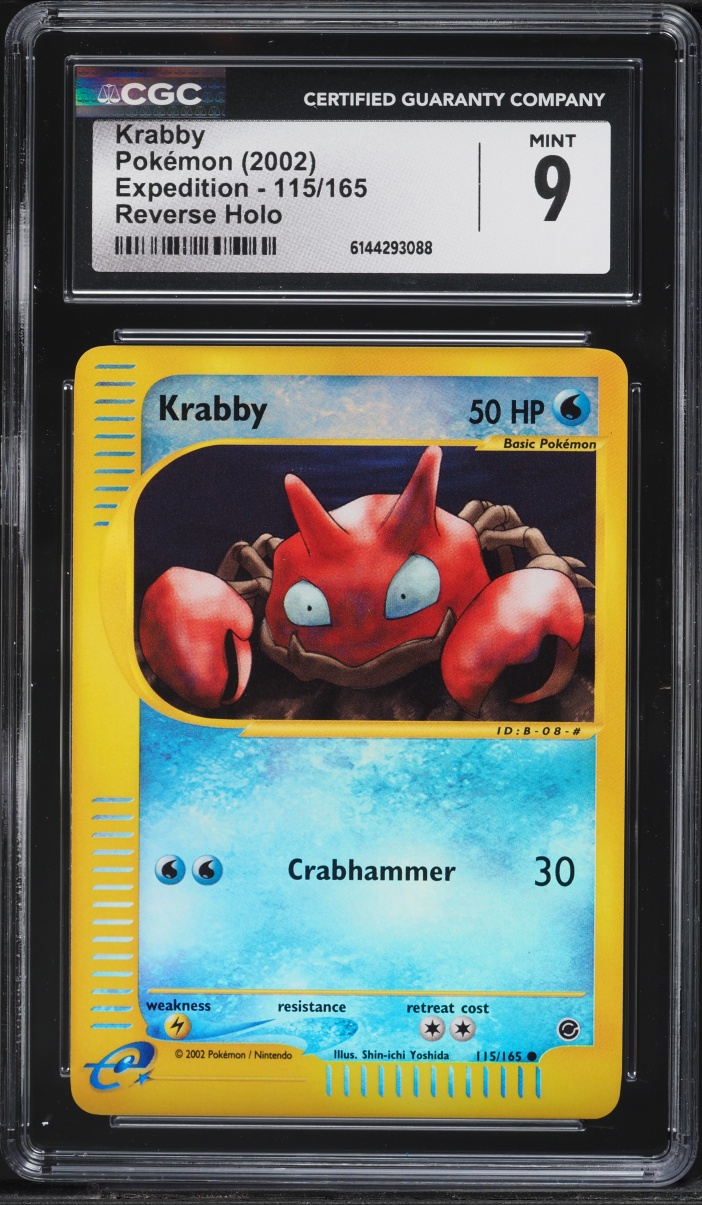 2002 Pokemon Expedition Reverse Holo Krabby #115 CGC 9 MINT