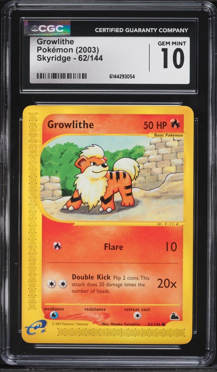2003 Pokemon Skyridge Growlithe #62 CGC 10 GEM MINT