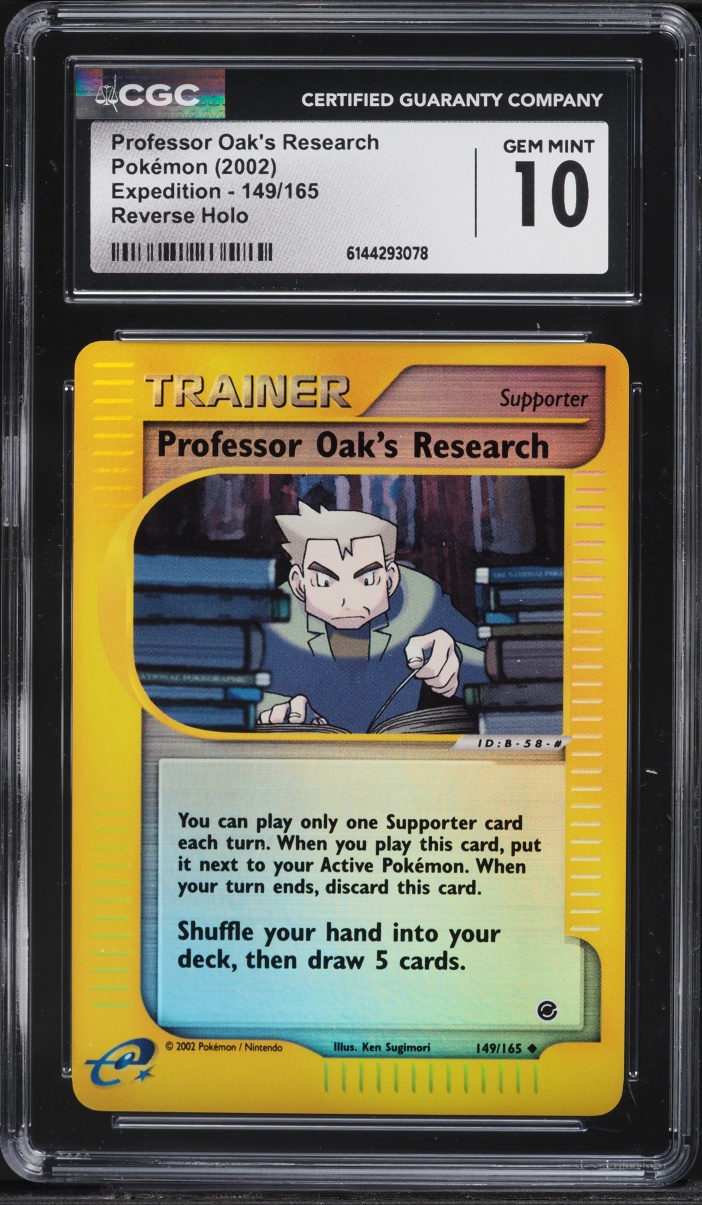 2002 Pokemon Expedition Reverse Holo Professor Oak's Research #149 CGC 10 GEM MINT