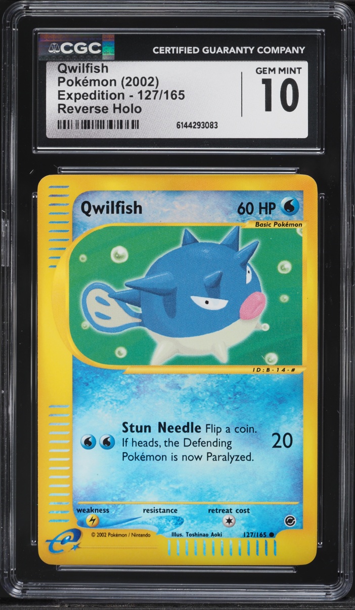 2002 Pokemon Expedition Reverse Holo Qwilfish #127 CGC 10 GEM MINT