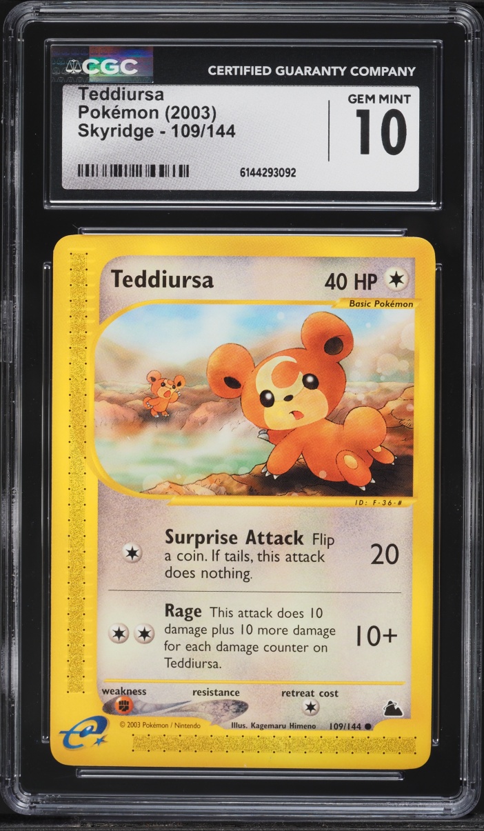 2003 Pokemon Skyridge Teddiursa #109 CGC 10 GEM MINT