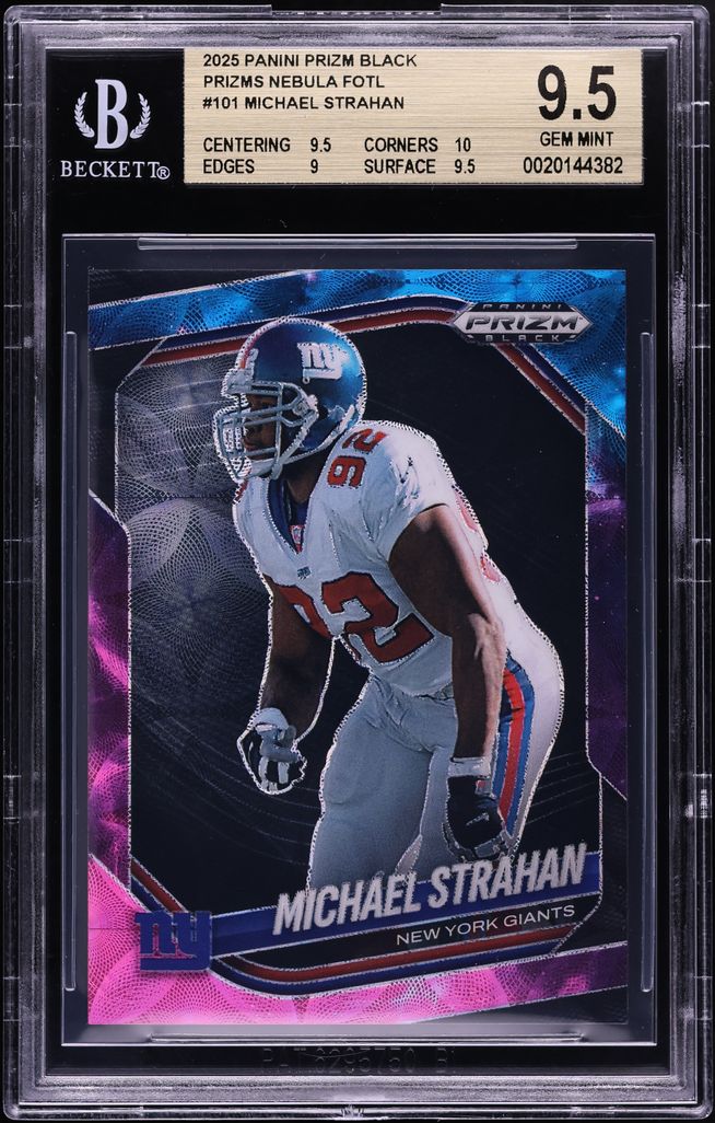 2025 Panini Prizm Black Nebula FOTL Michael Strahan 1/1 #101 BGS 9.5 GEM MINT