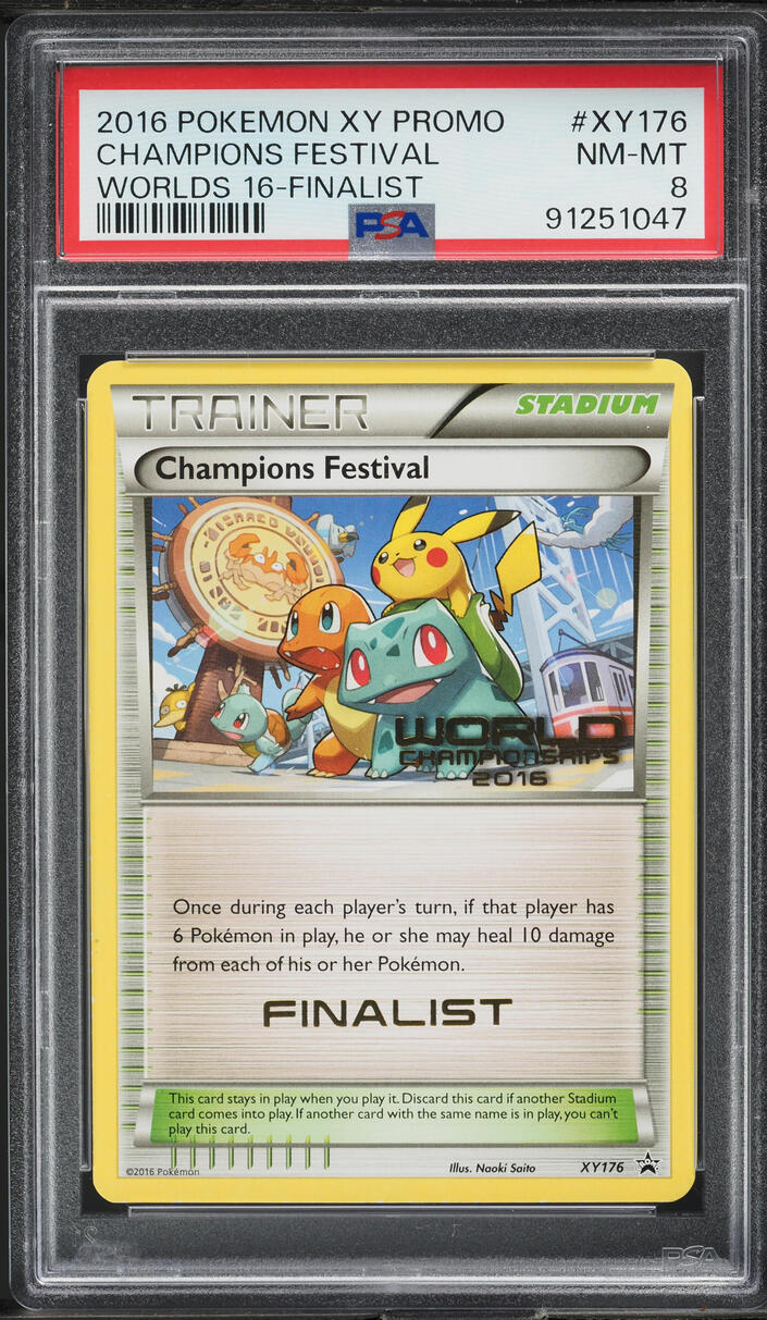 2016 Pokemon XY Black Star Promo Finalist Champions Festival #XY176 PSA 8 NM-MT