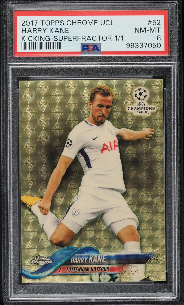 2017 Topps Chrome UEFA Champions League Superfractor Harry Kane 1/1 #52 PSA 8