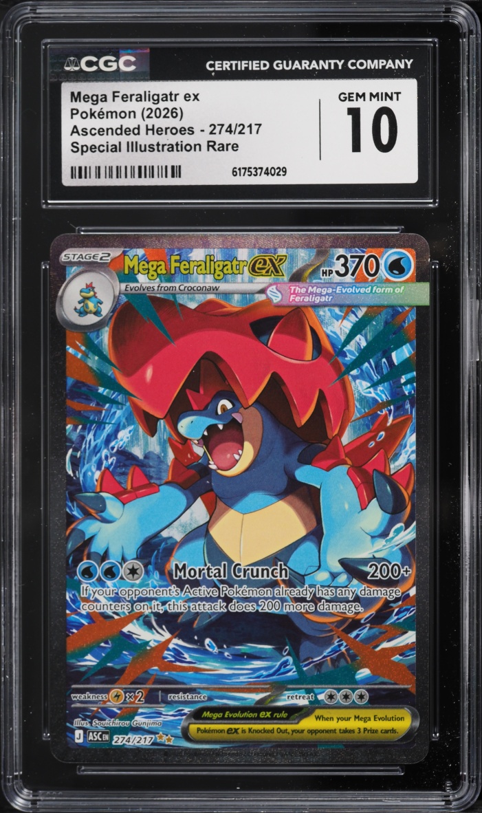 2026 Pokemon Mega Evolution Ascended Heroes SIR Mega Feraligatr ex #274 CGC 10 GEM MINT