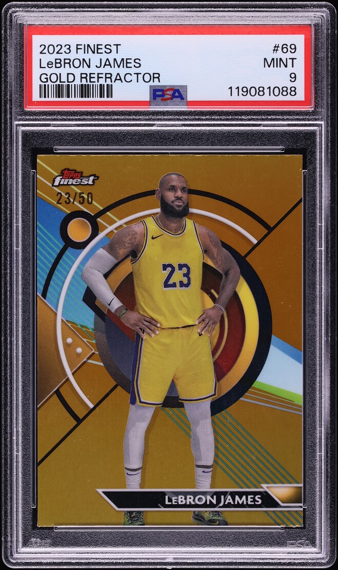 2023 Finest Gold Refractor LeBron James /50 #69 PSA 9 MINT - Photo 1