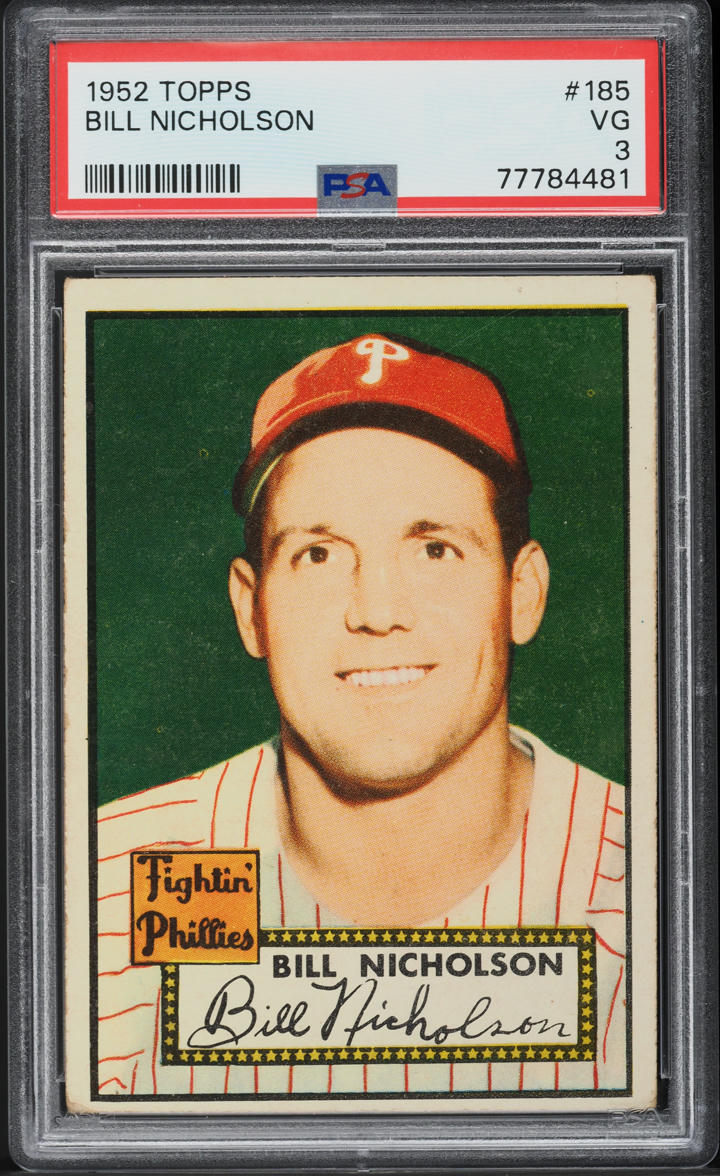 1952 Topps Bill Nicholson #185 PSA 3 VG