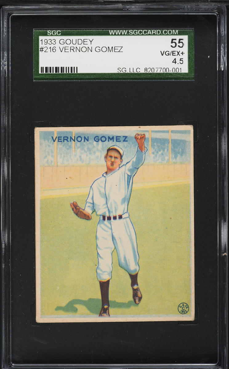 1933 Goudey Vernon Gomez #216 SGC 4.5 VGEX+