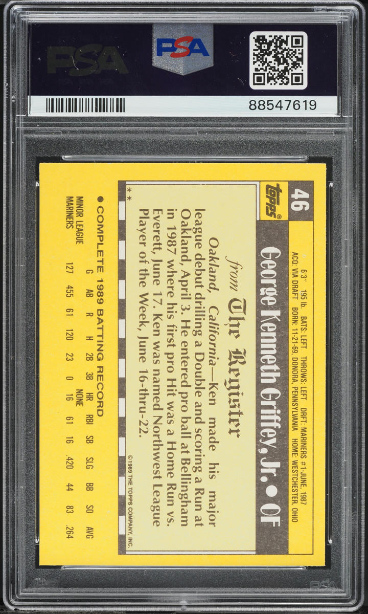 1990 Topps Major League Debut '89 Ken Griffey Jr. AUTO DNA 10 #46 PSA 10 GEM MINT