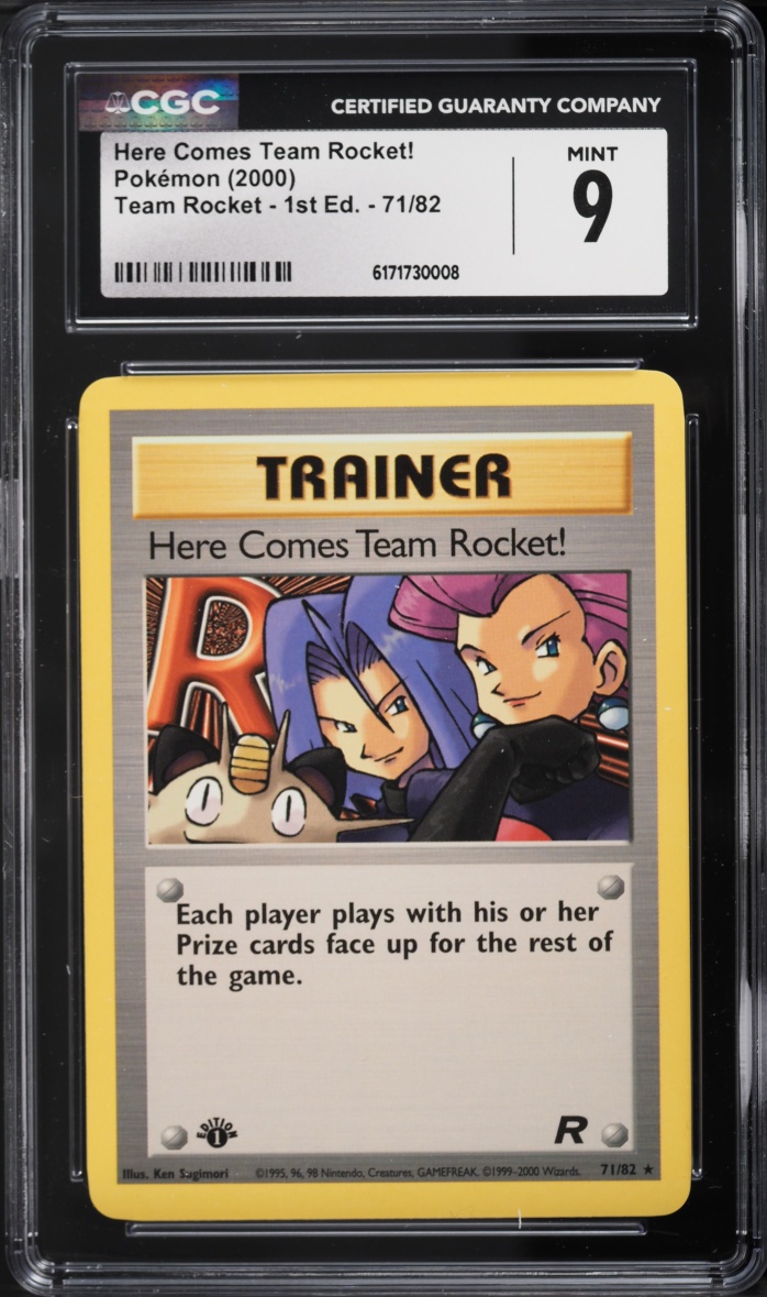 2000 Pokemon Team Rocket 1st Edition Here Comes Team Rocket! #71 CGC 9 MINT