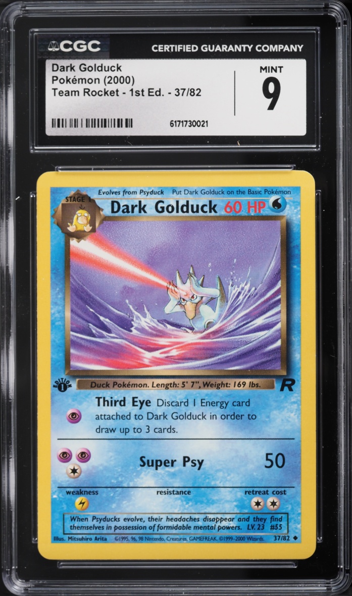 2000 Pokemon Team Rocket 1st Edition Dark Golduck #37 CGC 9 MINT