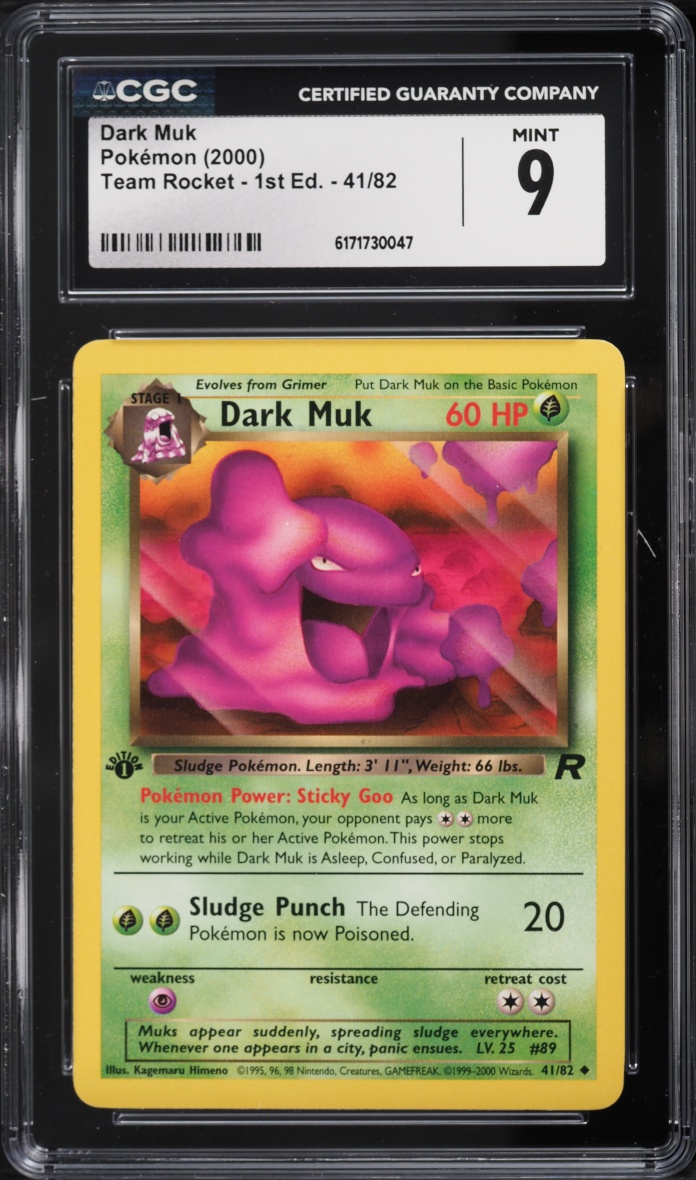 2000 Pokemon Team Rocket 1st Edition Dark Muk #41 CGC 9 MINT