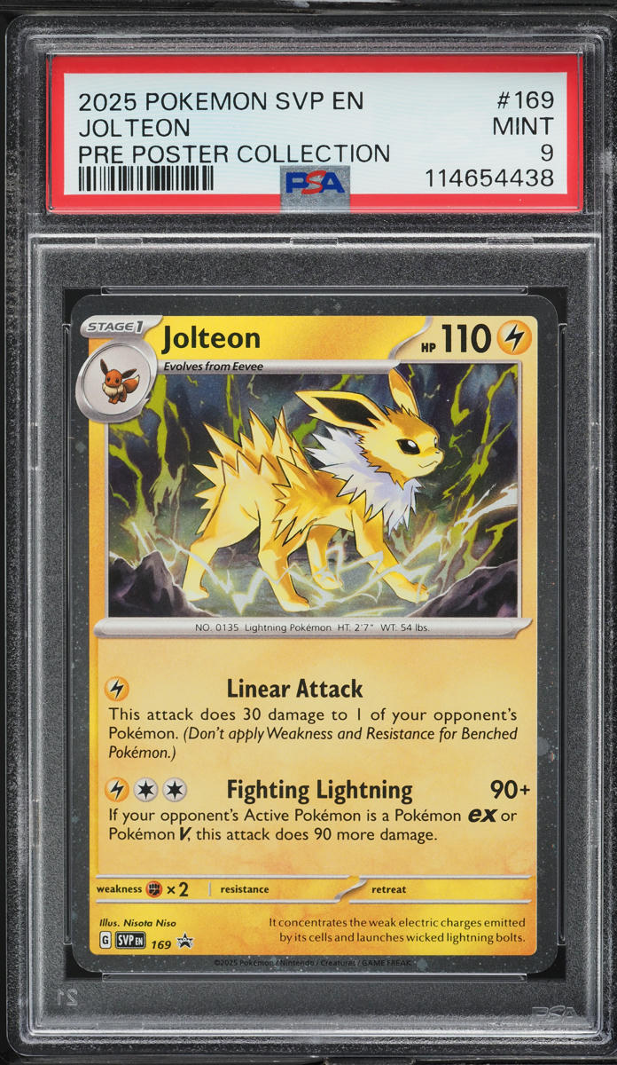 2025 Pokemon SV Black Star Promo Prismatic Evolutions Poster Collection Jolteon #169 PSA 9 MINT