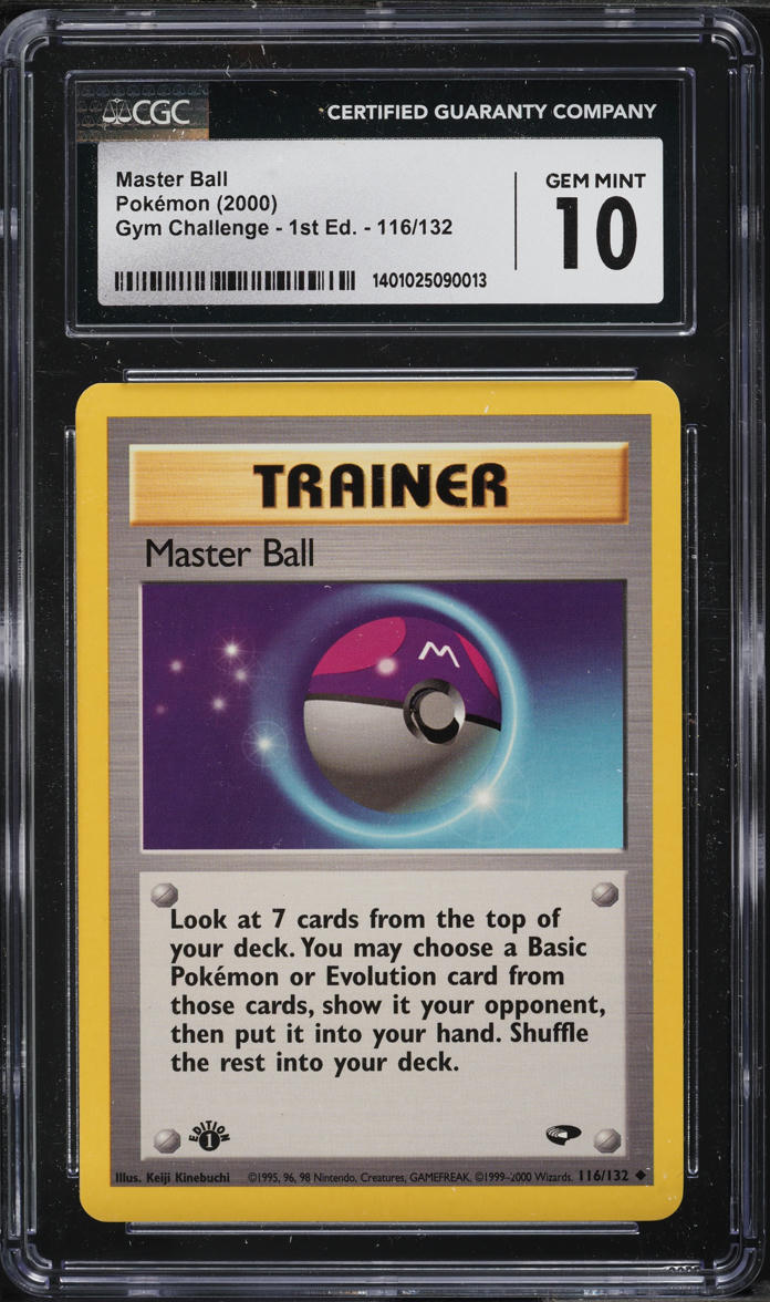 2000 Pokemon Gym Challenge 1st Edition Master Ball #116 CGC 10 GEM MINT