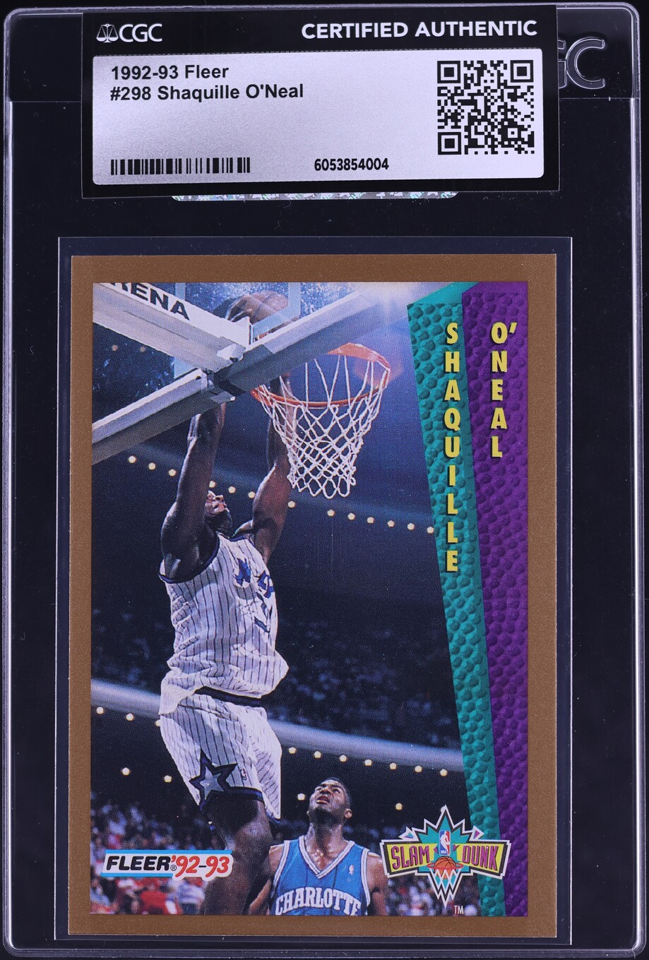 1992 Fleer Basketball Shaquille O'Neal ROOKIE #298 CGC AUTH