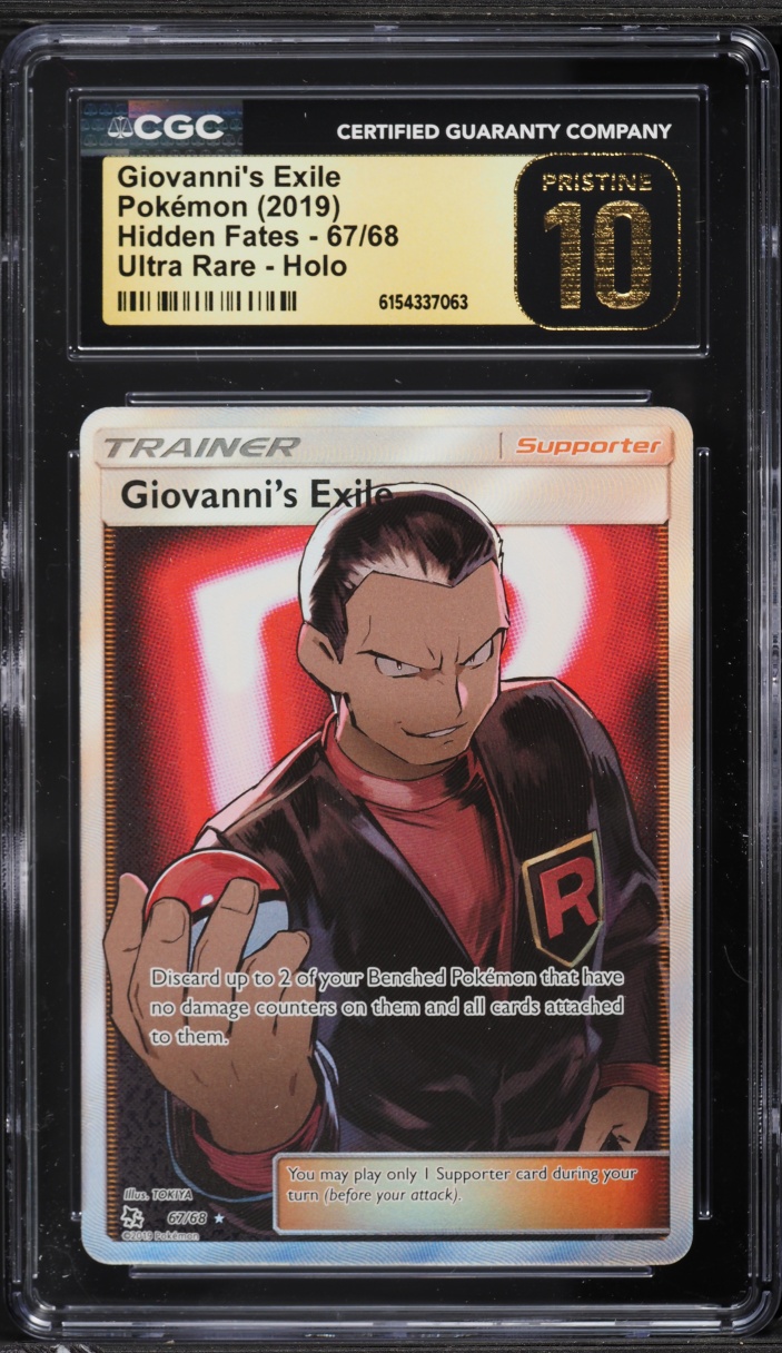 2019 Pokemon Sun & Moon Hidden Fates Full Art Giovanni's Exile #67 CGC 10 PRISTINE