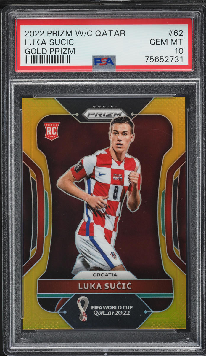 2022 Panini Prizm World Cup Qatar Gold Luka Sucic ROOKIE /10 #62 PSA 10 GEM MINT