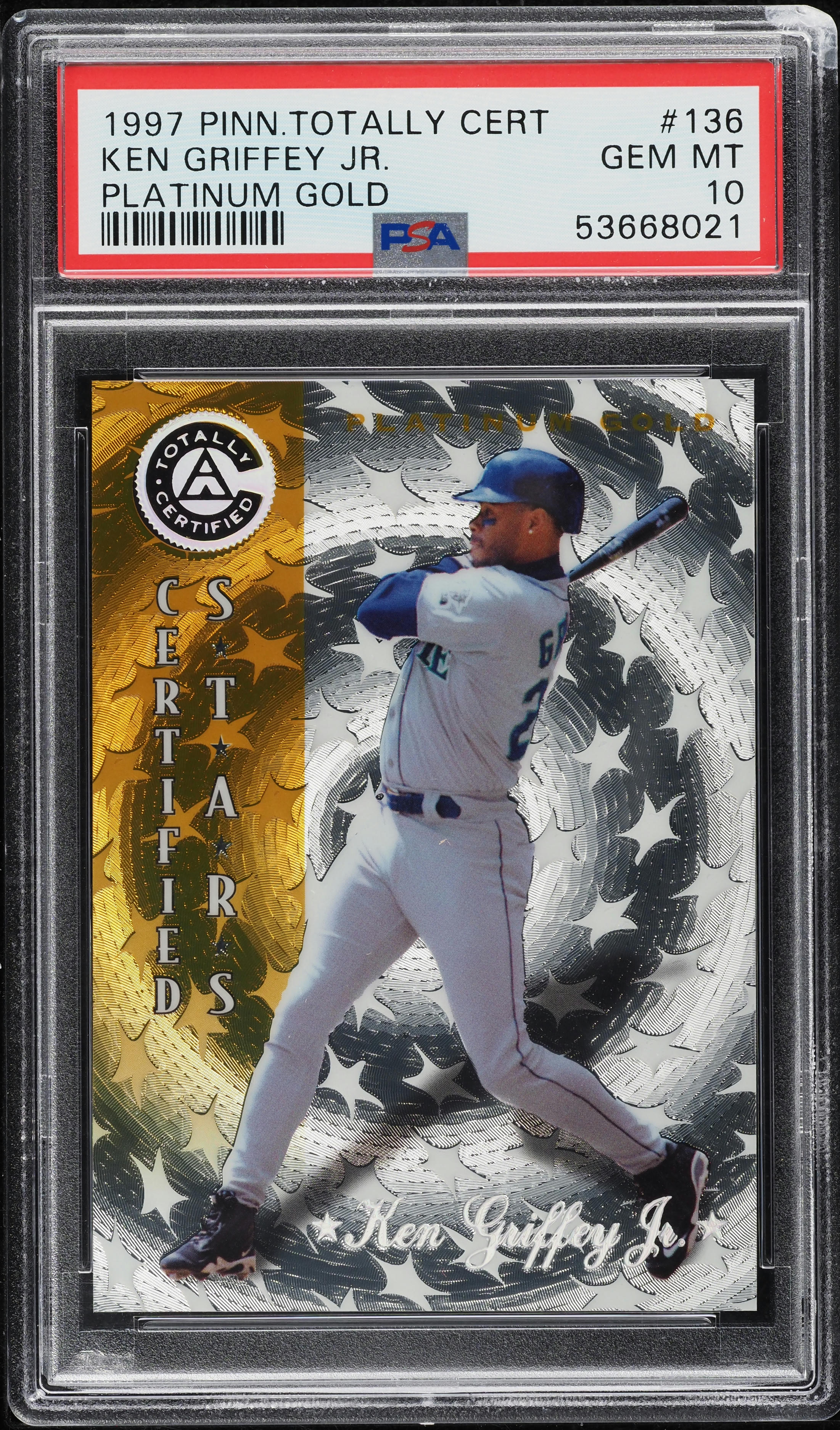 1997 Pinnacle Totally Certified Platinum Gold Ken Griffey Jr. /30 #136 PSA 10