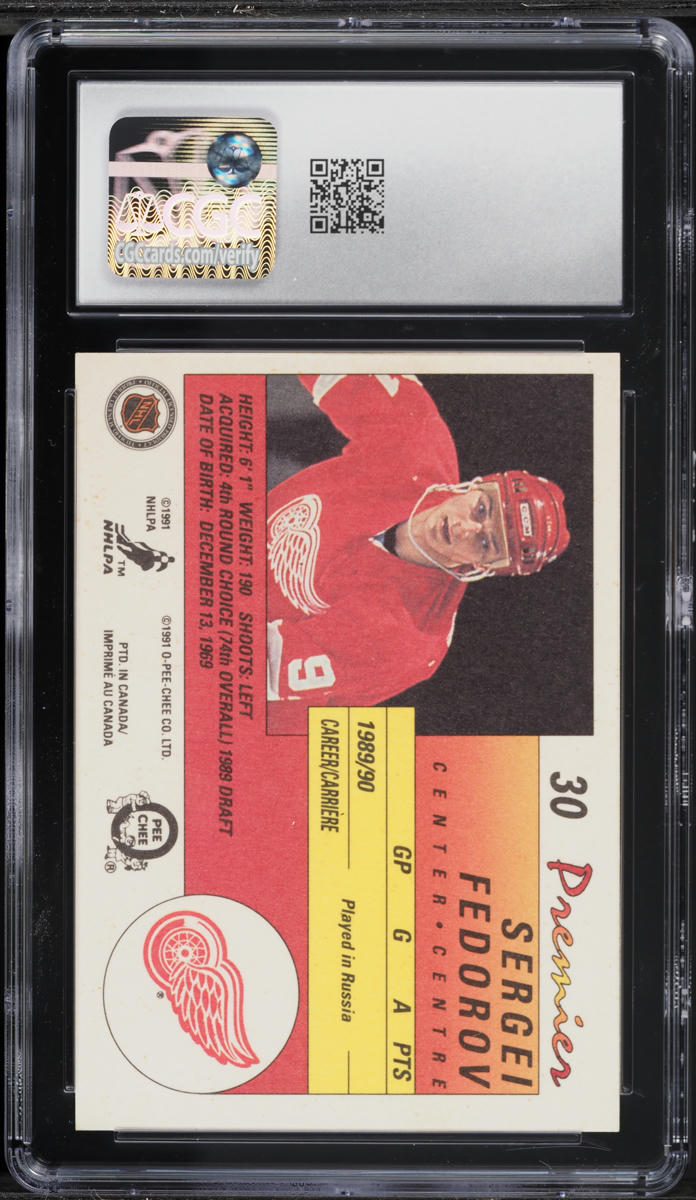 1990 O-Pee-Chee Premier Sergei Fedorov ROOKIE #30 CGC 8 NM-MT