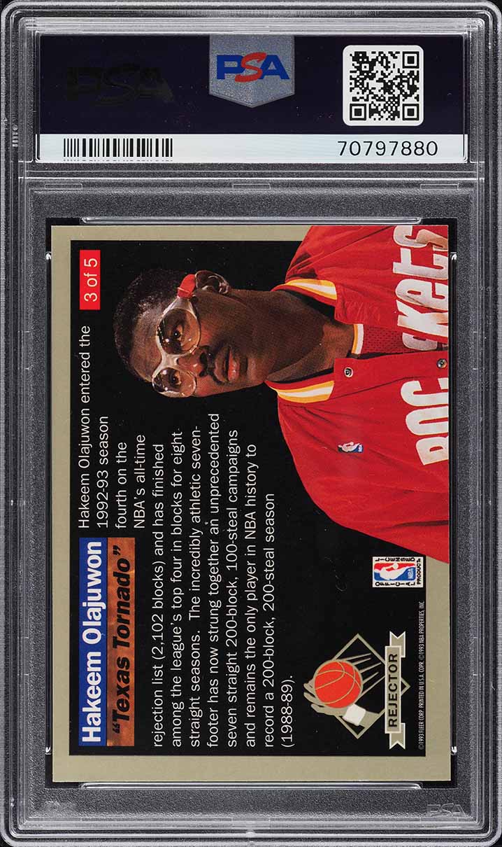 1992 Ultra Rejectors Hakeem Olajuwon #3 PSA 10 GEM MINT