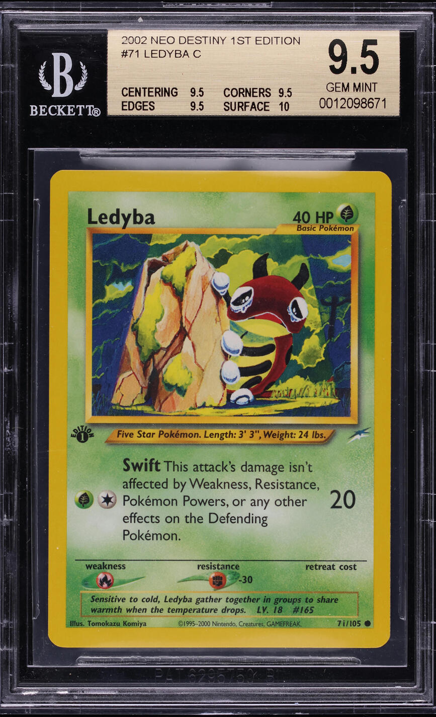 2002 Pokemon Neo Destiny 1st Edition Ledyba #71 BGS 9.5 GEM MINT