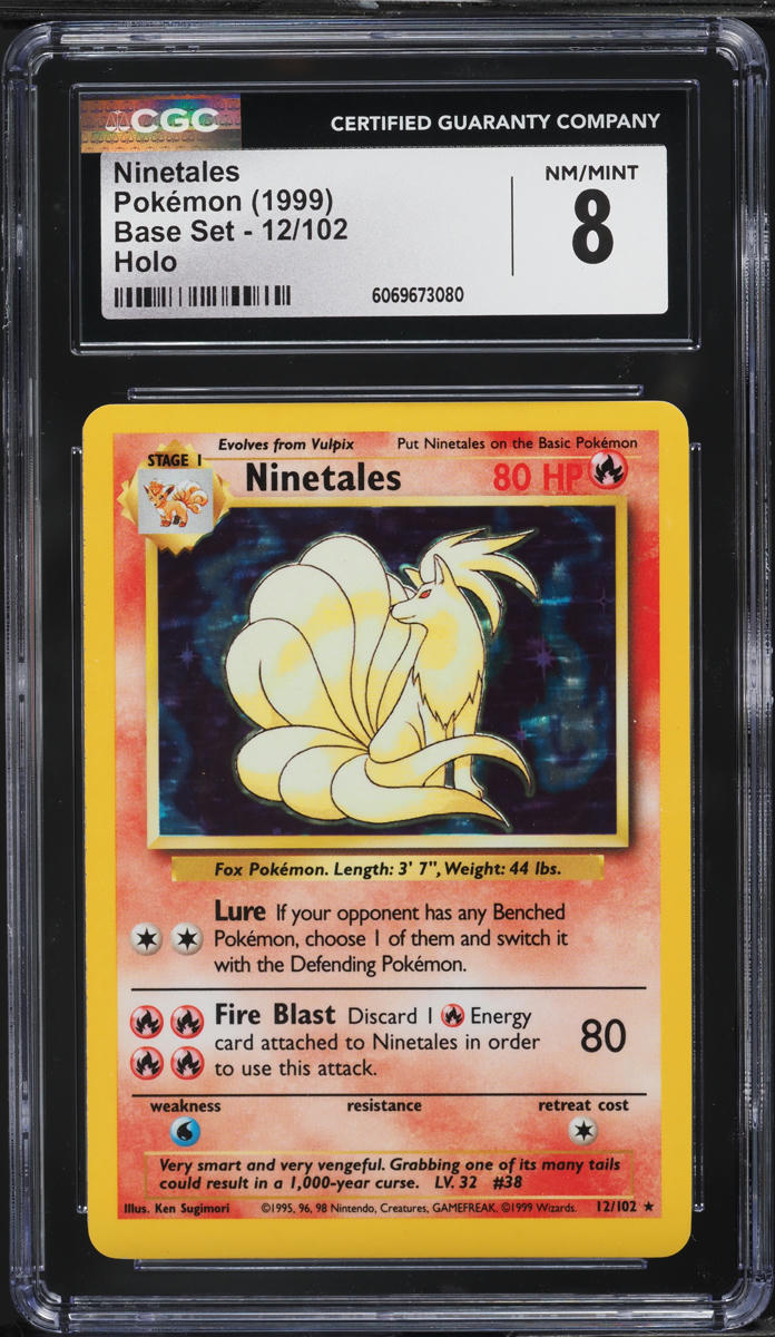 1999 Pokemon Base Set Holo Ninetales #12 CGC 8 NM-MT