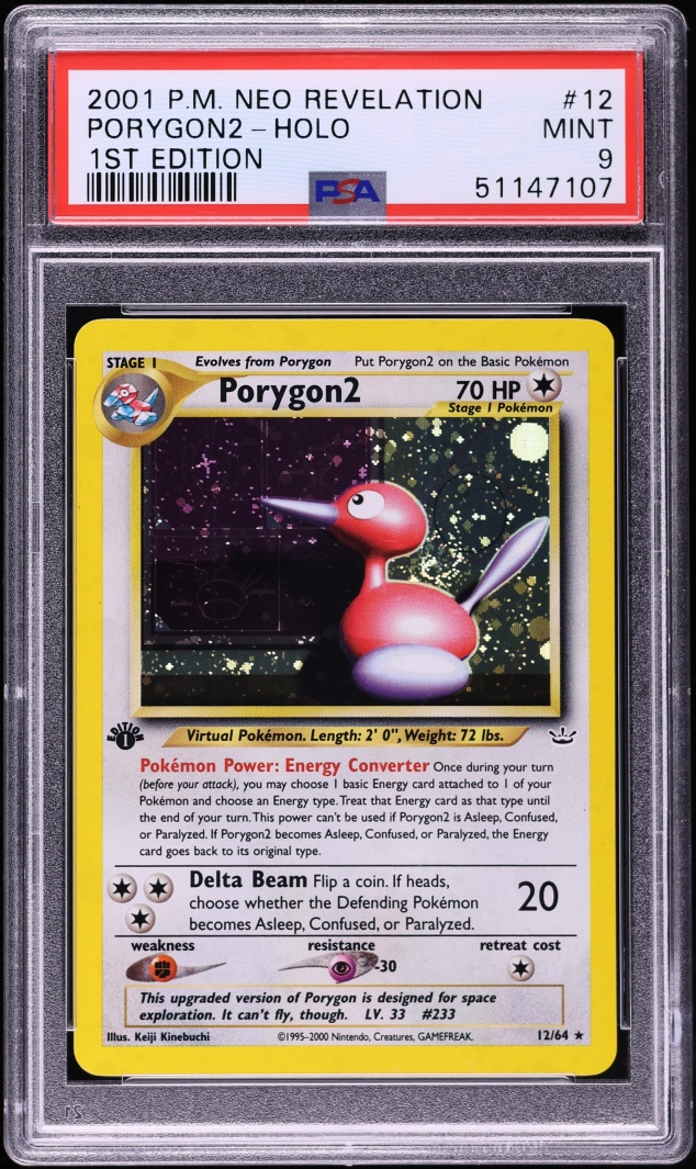 2001 Pokemon Neo Revelation 1st Edition Holo Porygon2 #12 PSA 9 MINT