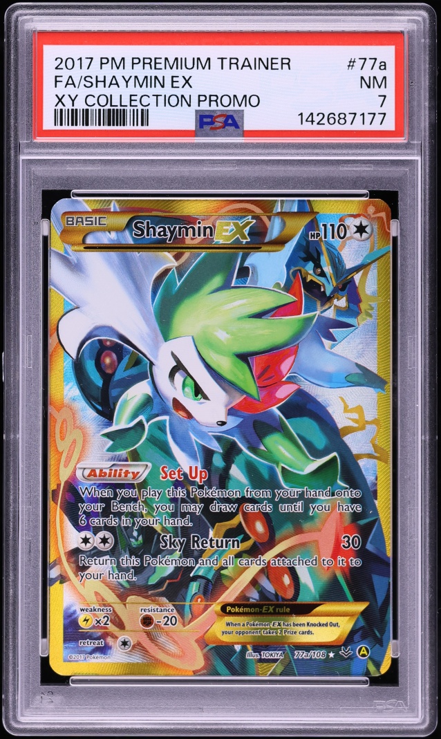 2017 Pokemon XY Premium Trainer Collection Promo Full Art Shaymin EX #77a PSA 7 NRMT