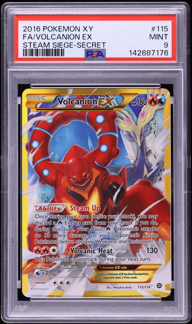 2016 Pokemon XY Steam Siege Full Art Volcanion EX #115 PSA 9 MINT