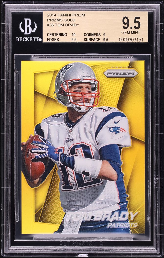 2014 Panini Prizm Gold Tom Brady /10 #36 BGS 9.5 GEM MINT