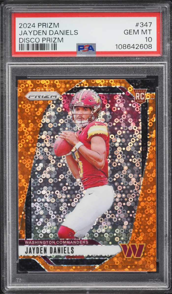 2024 Panini Prizm Disco Jayden Daniels ROOKIE #347 PSA 10 GEM MINT