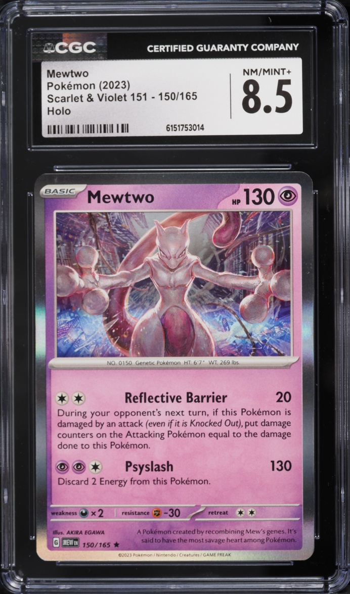 2023 Pokemon French Scarlet & Violet 151 Holo Mewtwo #150 CGC 8.5 NM-MT+
