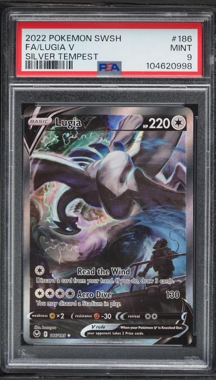 2022 Pokemon Sword & Shield Silver Tempest Alt Art Lugia V #186 PSA 9 MINT