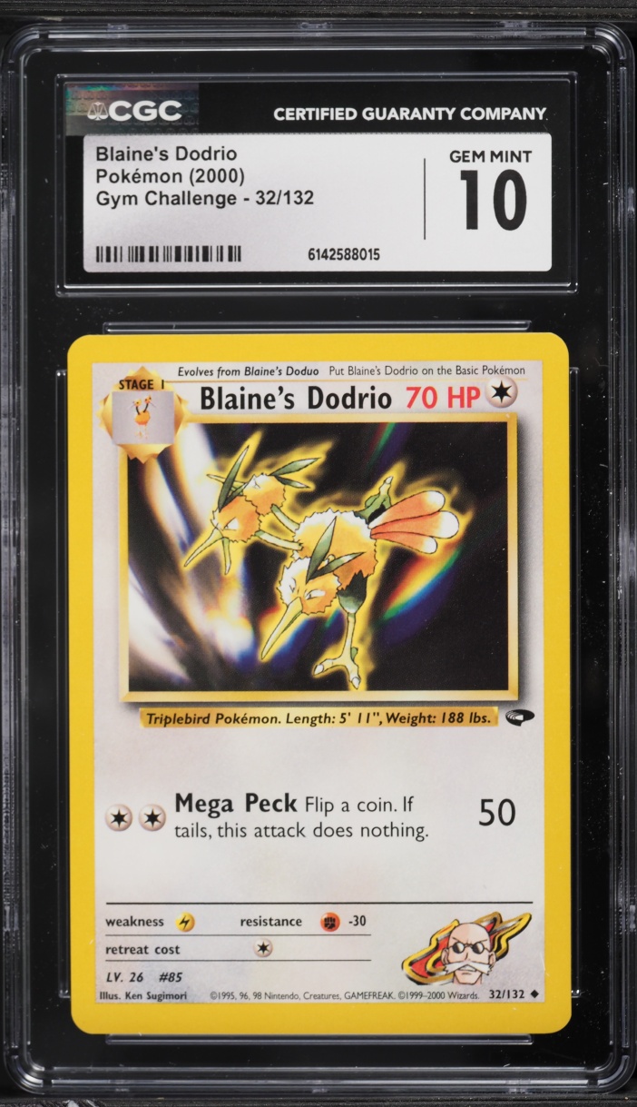2000 Pokemon Gym Challenge Blaine's Dodrio #32 CGC 10 GEM MINT
