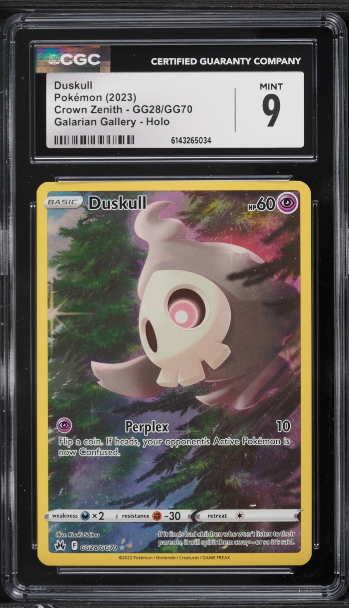 2023 Pokemon Sword & Shield Crown Zenith Full Art Duskull #GG28 CGC 9 MINT