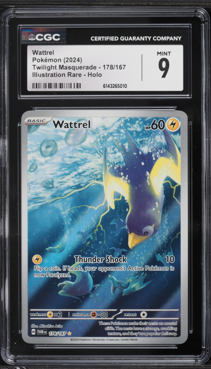 2024 Pokemon Scarlet & Violet Twilight Masquerade IR Wattrel #178 CGC 9 MINT