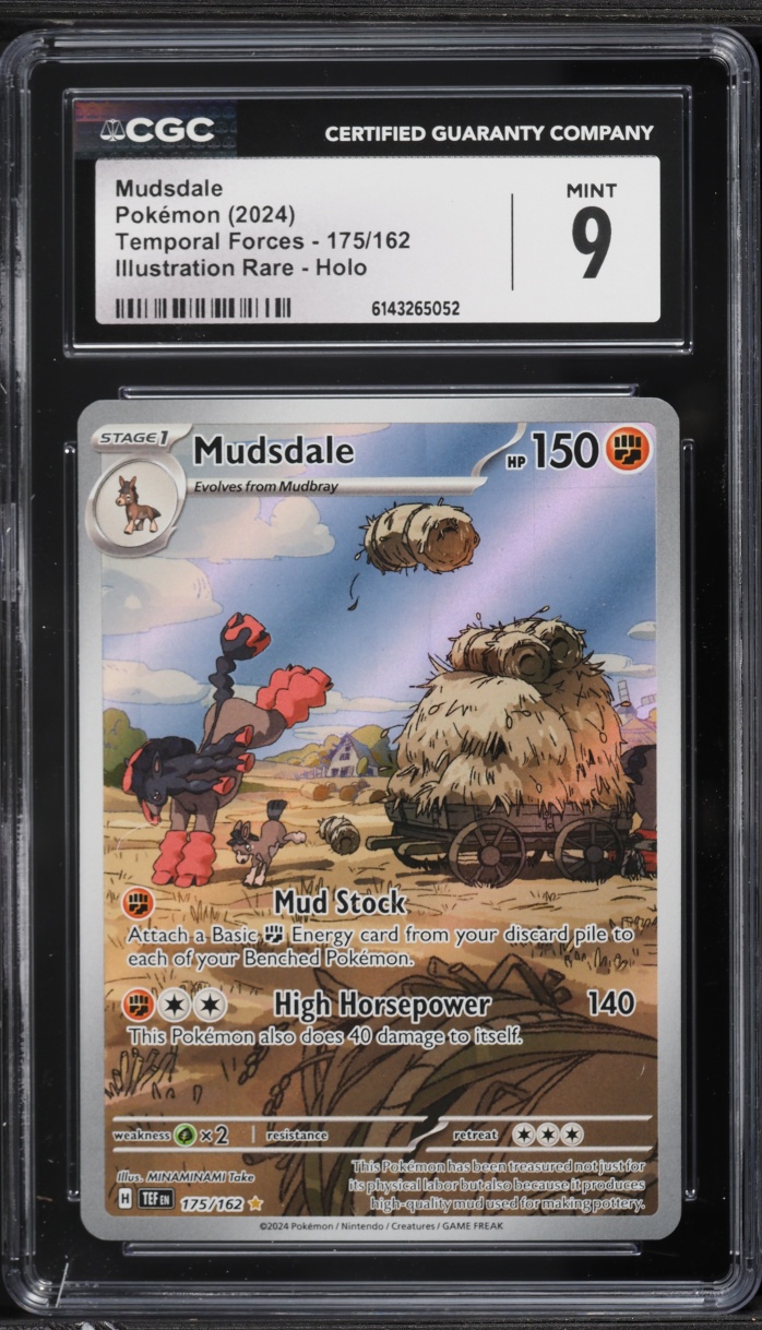 2024 Pokemon Scarlet & Violet Temporal Forces IR Mudsdale #175 CGC 9 MINT