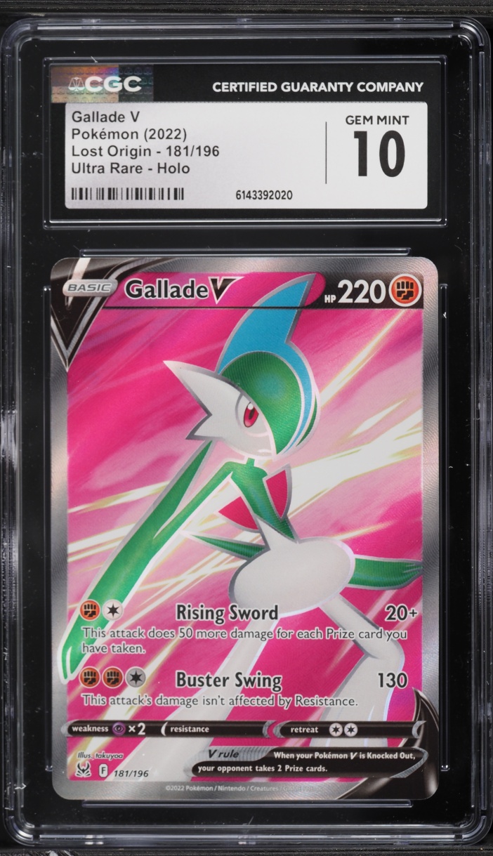 2022 Pokemon Sword & Shield Lost Origin Full Art Gallade V #181 CGC 10 GEM MINT