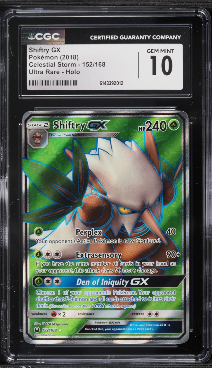 2018 Pokemon Sun & Moon Celestial Storm Full Art Shiftry GX #152 CGC 10 GEM MINT