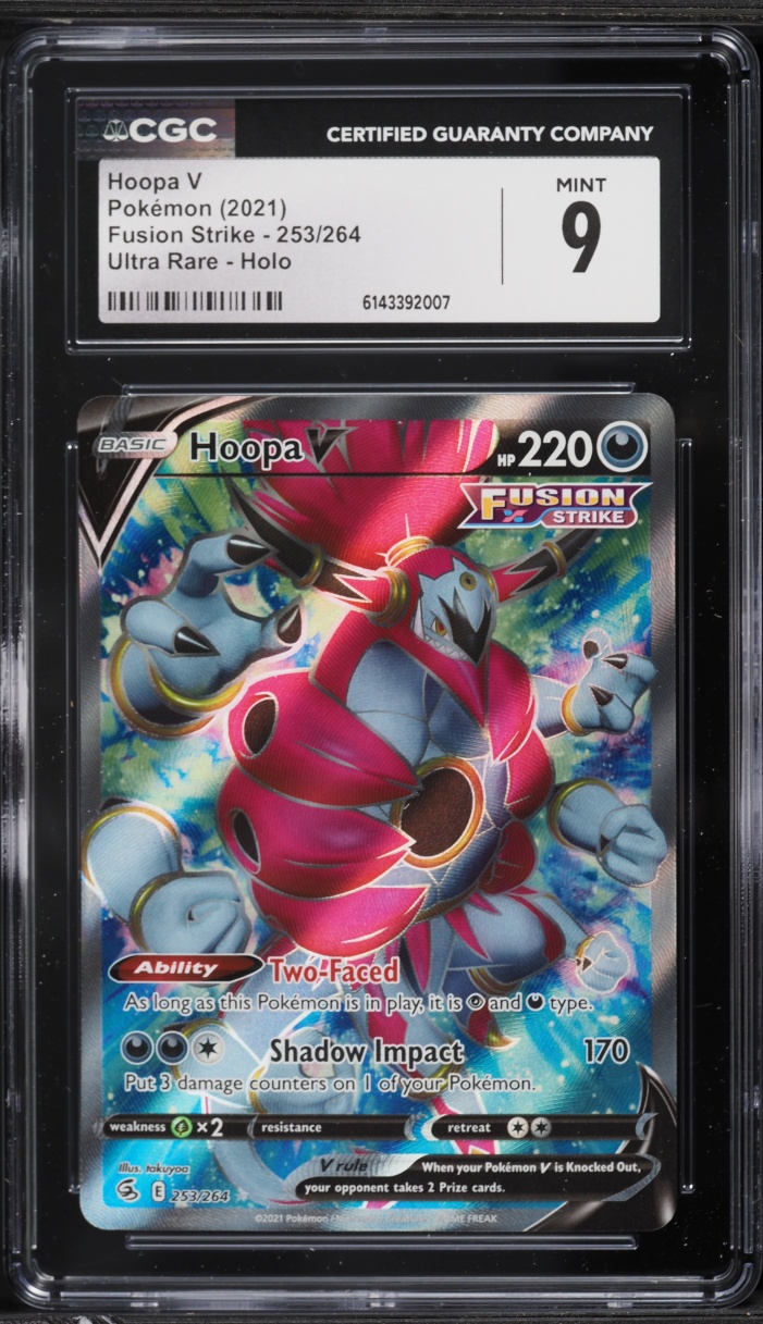 2021 Pokemon Sword & Shield Fusion Strike Full Art Hoopa V #253 CGC 9 MINT