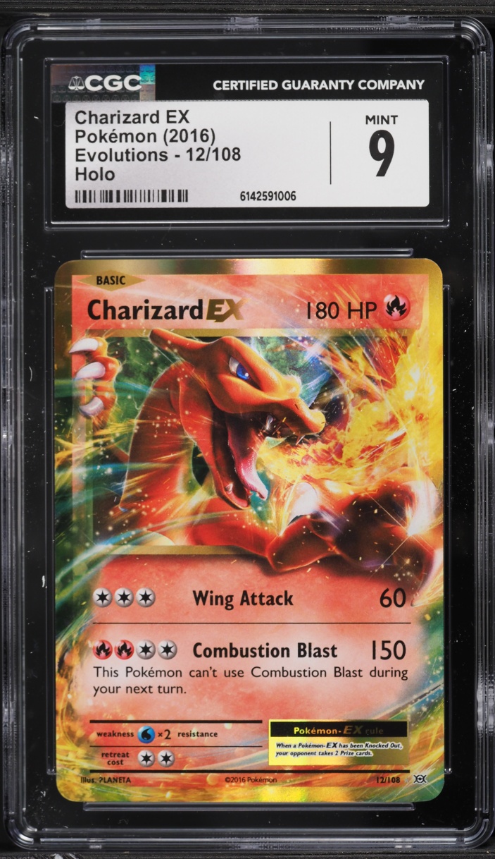 2016 Pokemon XY Evolutions Holo Charizard EX #12 CGC 9 MINT