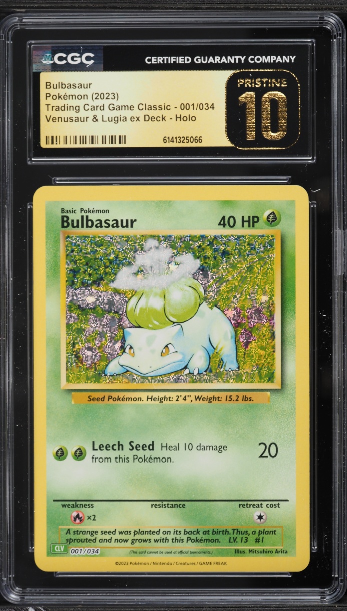 2023 Pokemon TCG Classic Collection Holo Bulbasaur #1 CGC 10 PRISTINE