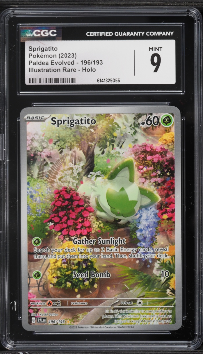 2023 Pokemon Scarlet & Violet Paldea Evolved IR Sprigatito #196 CGC 9 MINT