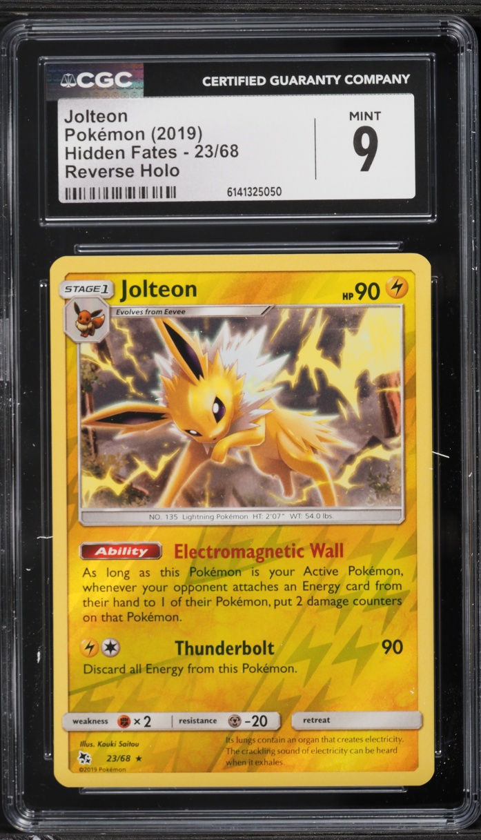 2019 Pokemon Sun & Moon Hidden Fates Reverse Holo Jolteon #23 CGC 9 MINT
