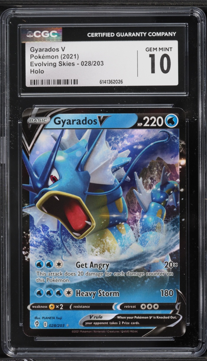 2021 Pokemon Sword & Shield Evolving Skies Full Art Gyarados V #28 CGC 10 GEM MINT