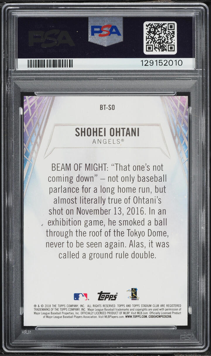 2018 Stadium Club Beam Team Shohei Ohtani ROOKIE #BT-SO PSA 9 MINT